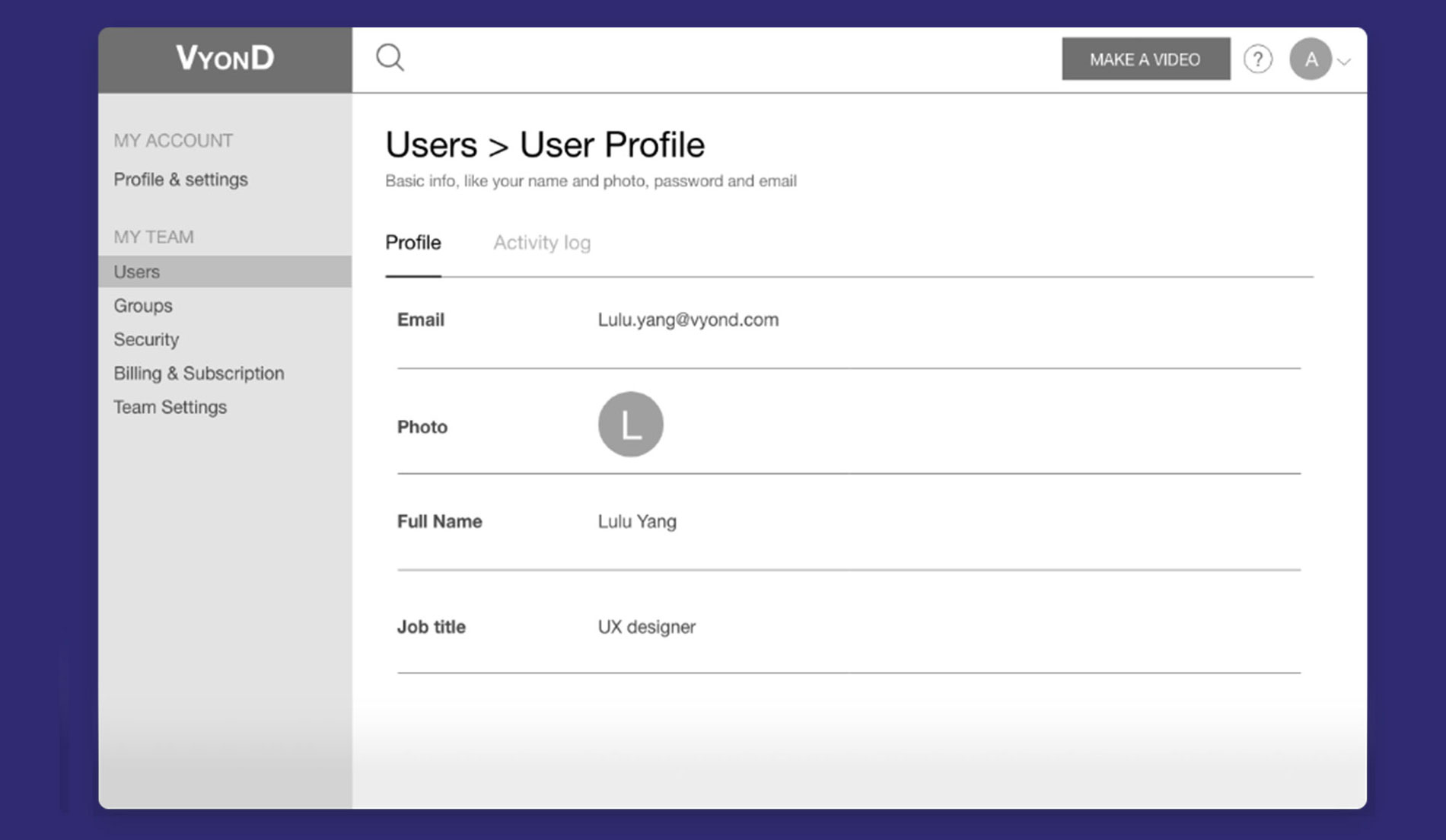 Team administrator could view a member’s profile and activities by going to the “User” category